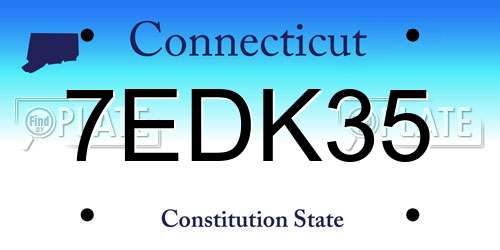 7EDK35 Connecticut License Plate
