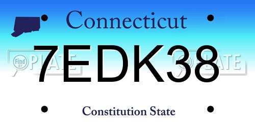 7EDK38 Connecticut License Plate