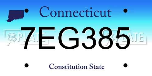 7EG385 Connecticut License Plate