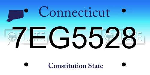 7EG5528 Connecticut License Plate