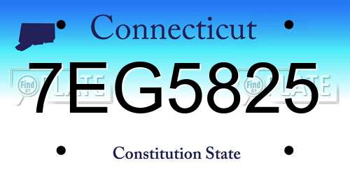 7EG5825 Connecticut License Plate