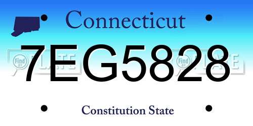 7EG5828 Connecticut License Plate