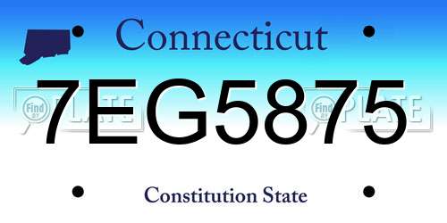 7EG5875 Connecticut License Plate