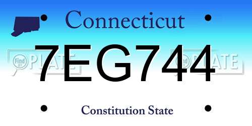 7EG744 Connecticut License Plate