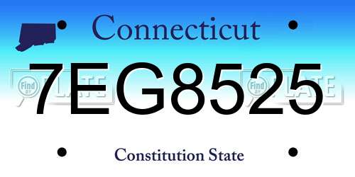 7EG8525 Connecticut License Plate