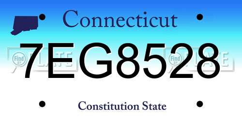 7EG8528 Connecticut License Plate