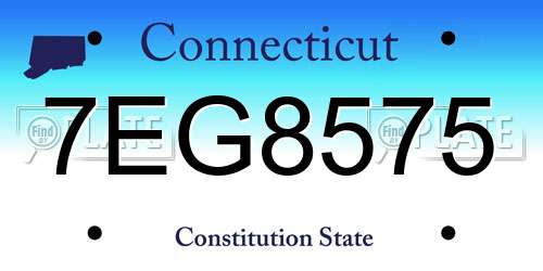 7EG8575 Connecticut License Plate