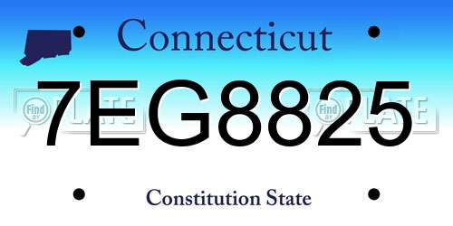 7EG8825 Connecticut License Plate