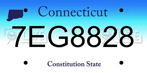 7EG8828 Connecticut License Plate