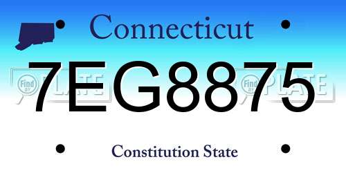 7EG8875 Connecticut License Plate
