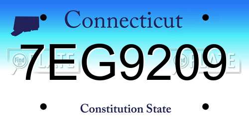 7EG9209 Connecticut License Plate