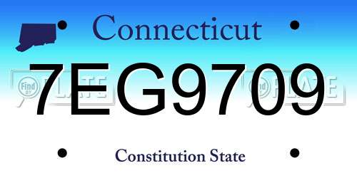 7EG9709 Connecticut License Plate