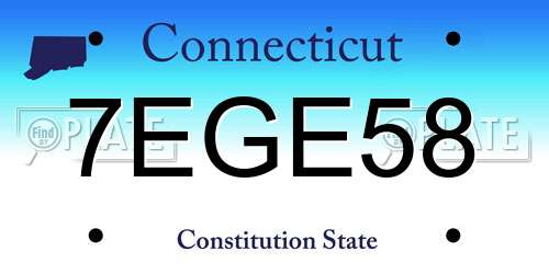 7EGE58 Connecticut License Plate