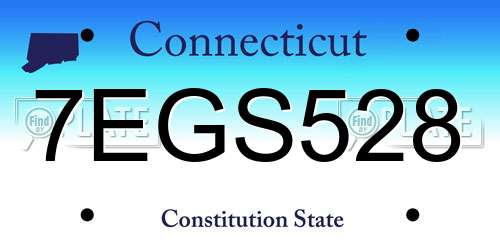 7EGS528 Connecticut License Plate