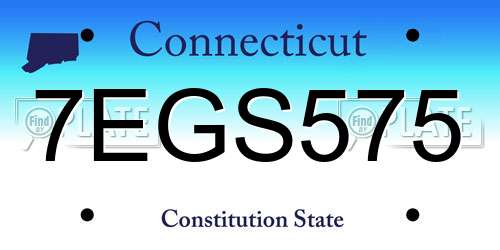 7EGS575 Connecticut License Plate
