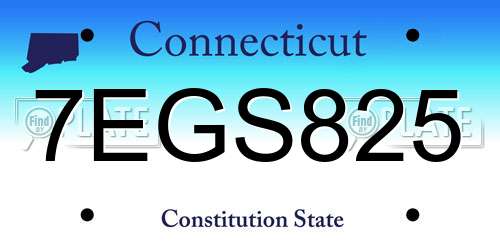 7EGS825 Connecticut License Plate