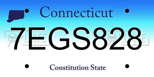 7EGS828 Connecticut License Plate