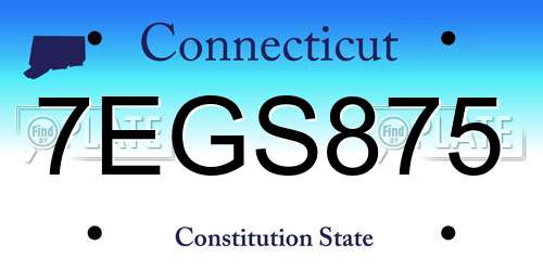 7EGS875 Connecticut License Plate