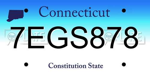 7EGS878 Connecticut License Plate