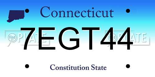 7EGT44 Connecticut License Plate