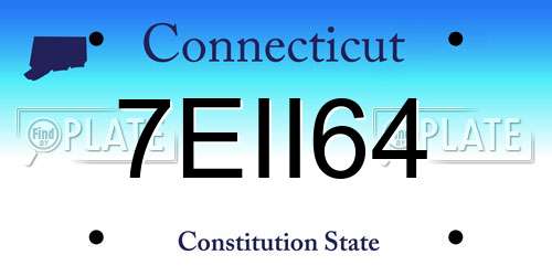 7EII64 Connecticut License Plate