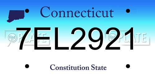 7EL2921 Connecticut License Plate