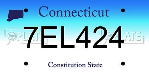 7EL424 Connecticut License Plate