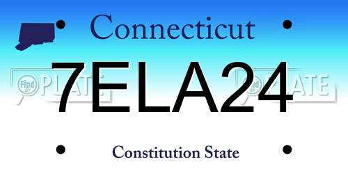 7ELA24 Connecticut License Plate
