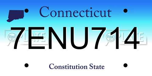 7ENU714 Connecticut License Plate