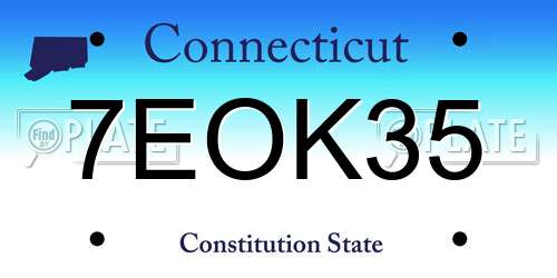 7EOK35 Connecticut License Plate