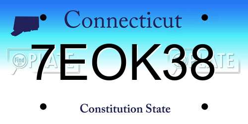 7EOK38 Connecticut License Plate
