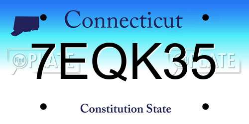 7EQK35 Connecticut License Plate