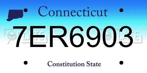 7ER6903 Connecticut License Plate