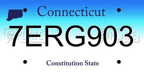 7ERG903 Connecticut License Plate