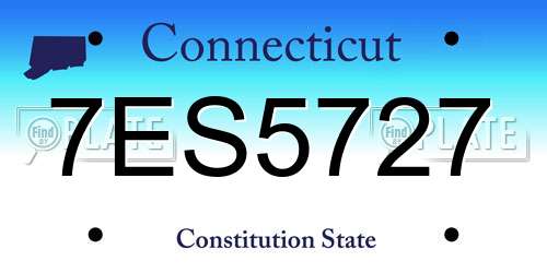 7ES5727 Connecticut License Plate