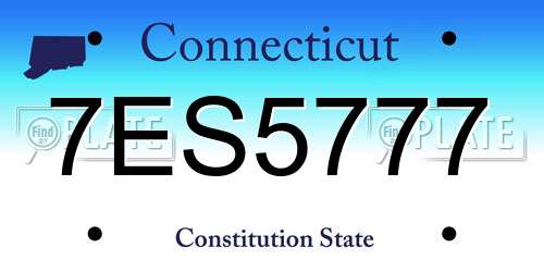 7ES5777 Connecticut License Plate