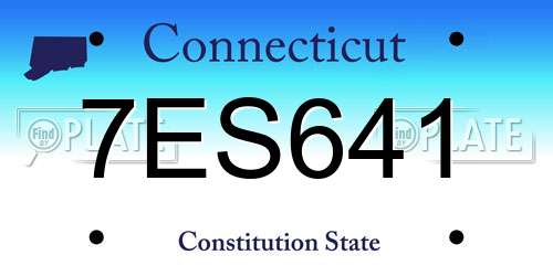 7ES641 Connecticut License Plate