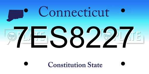 7ES8227 Connecticut License Plate