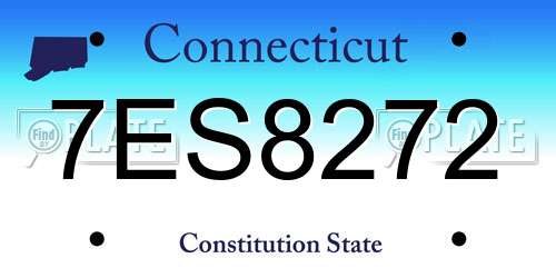 7ES8272 Connecticut License Plate
