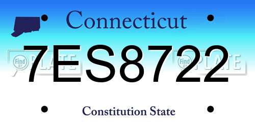 7ES8722 Connecticut License Plate