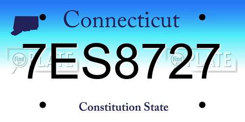 7ES8727 Connecticut License Plate