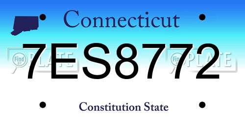 7ES8772 Connecticut License Plate