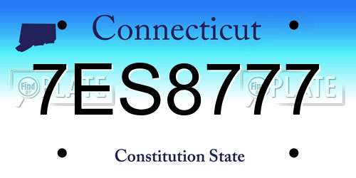 7ES8777 Connecticut License Plate