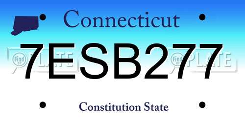 7ESB277 Connecticut License Plate