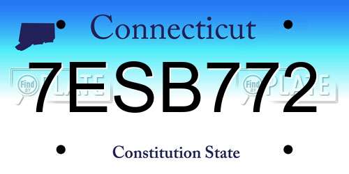 7ESB772 Connecticut License Plate