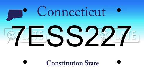 7ESS227 Connecticut License Plate