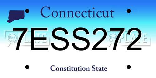 7ESS272 Connecticut License Plate
