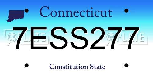 7ESS277 Connecticut License Plate