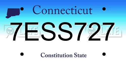 7ESS727 Connecticut License Plate