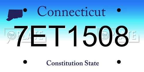 7ET1508 Connecticut License Plate